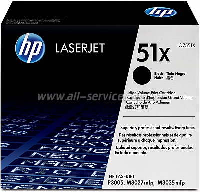 Заправка картриджа HP LJ P3005/ M3027/ M3035 (Q7551X) Заправка картриджа HP LJ P3005/ M3027/ M3035 (Q7551X)