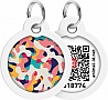 Адресник для животных WAUDOG Smart ID с QR паспортом "Камо разноцветный", круг 30 мм (230-0206) Адресник для животных WAUDOG Smart ID с QR паспортом "Камо разноцветный", круг 30 мм (230-0206)