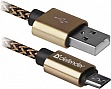 Дата кабель USB 2.0 AM to Micro 5P 1.0m USB08-03T gold Defender (87800) Дата кабель USB 2.0 AM to Micro 5P 1.0m USB08-03T gold Defender (87800)